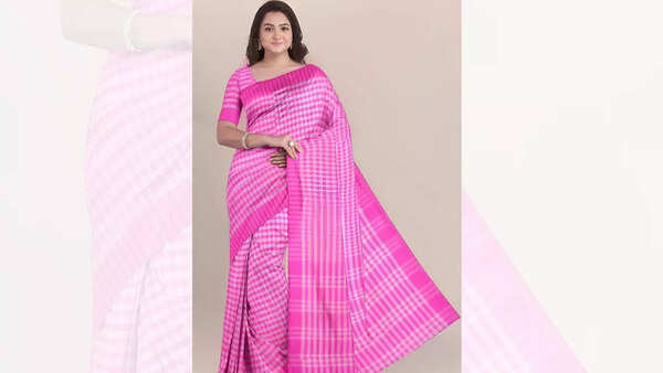 Checked cotton sarees
