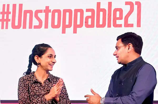 Such awards are not just a recognition of the hard work put in by the winners from a very young age, but also the sacrifices made by their parents,’ said Saurabh Bahuguna (R), minister of skill development and employment, Uttara- khand, who was guest of honour at the event. ‘The power of youth today is such that they can be our conscience keepers and remind us about our values,’ said Nupur Bahl, the head of skilling at Reliance Foundation