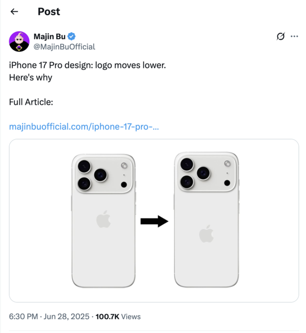 iPhone 17 Pro design change