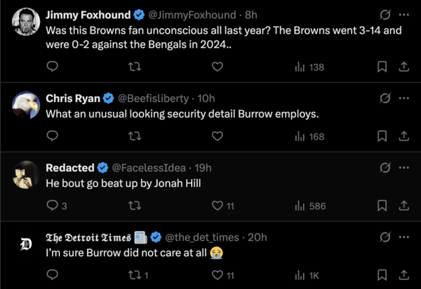 Joe Burrow gets taunted by Browns fan in real life caught on camera