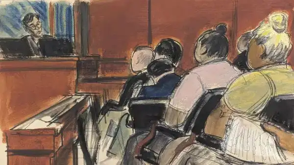 Judge Arun Subramanian, left, instructs the jury to continue deliberations after they informed the court they were hung on count 1 during Sean "Diddy" Combs' trial