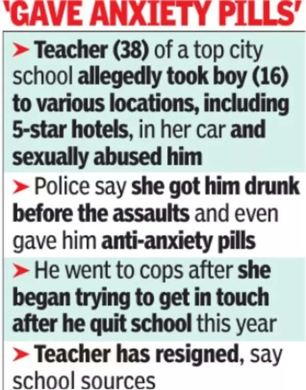 The teacher allegedly gave the boy drugs before the assaults.