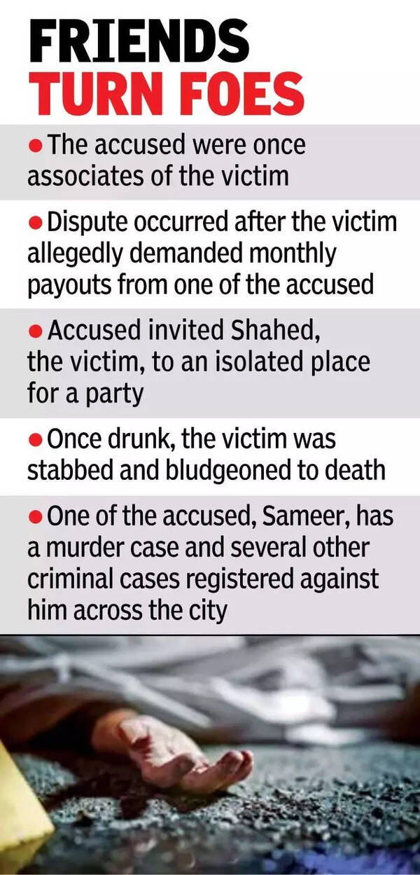 Hyderabad police arrested three men for the murder of Syed Shahed, a history-sheeter, in Kukatpally.