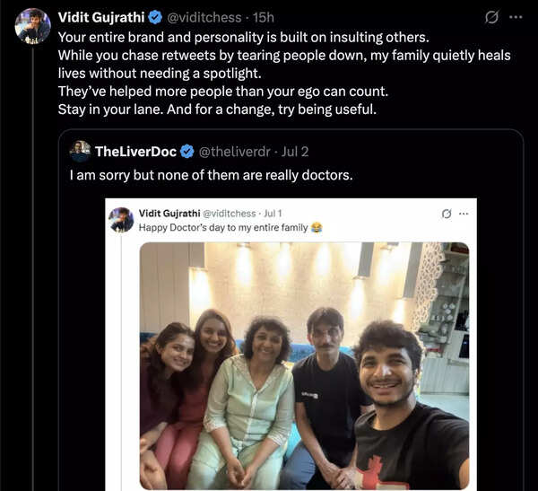 Social media posts by Gujarathi, Vidit on X. Faith Gujarathi