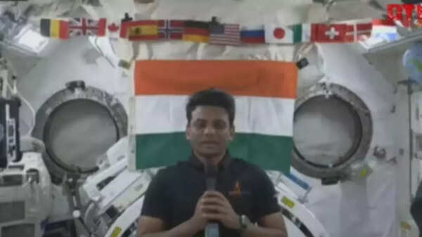 Shubhanshu Shukla interacts from ISS