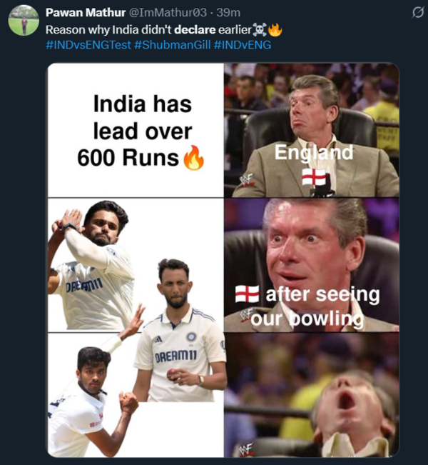 After being asked to chase 608 of England, the memes break the Internet