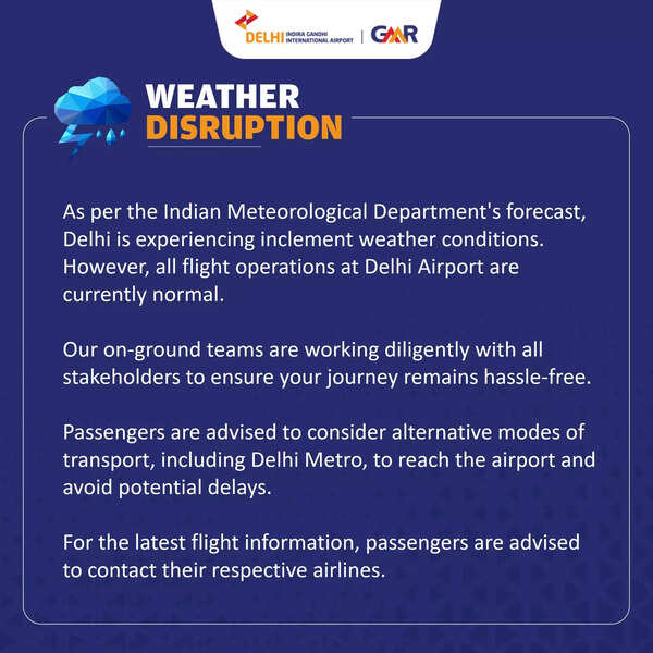Delhi Airport weather advisory