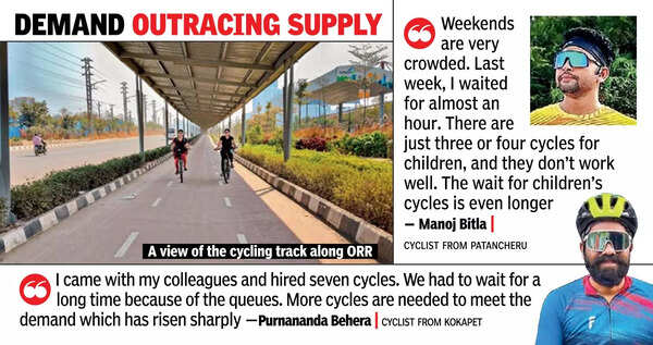 Too few bikes at solar cycling track