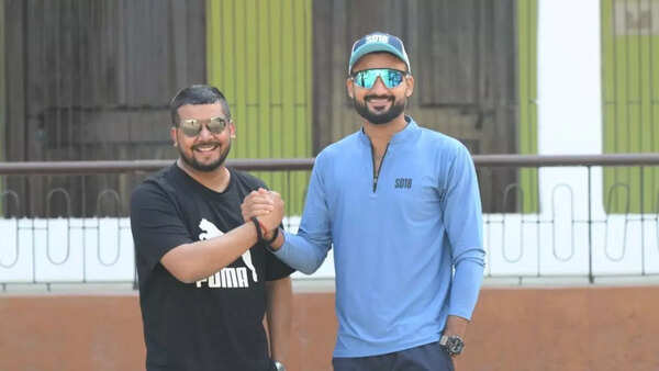 Vaibhav and Akash Deep outside their cricket academy in Sasaram (Special Arrangement) Vaibhav and Akash Deep