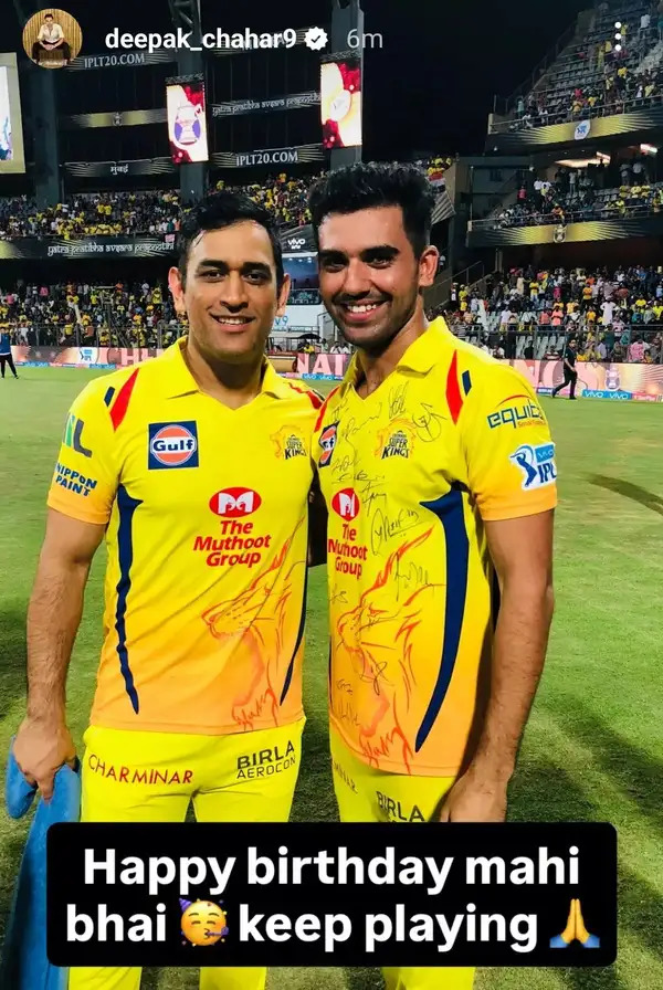 Deepak Chahar's post on MS Dhoni's birthday Deepak Chahar's post on MS Dhoni's birthday