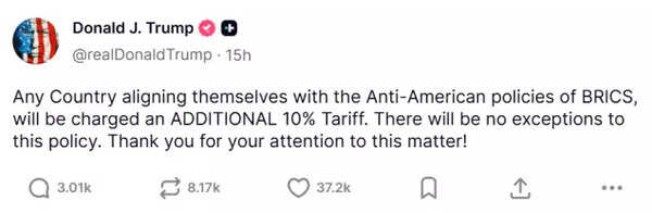 What Trump posted on Truth social