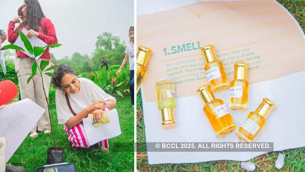 Attendees smeared themselves with mango or green mango-scented attars