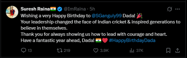 Suresh Raina on X Suresh Raina