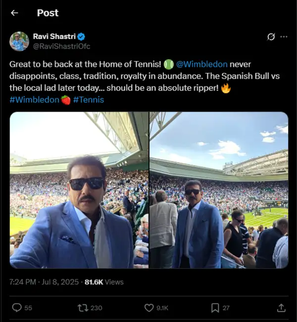 Ravi Shastri on X Ravi Shastri