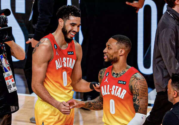 Jayson Tatum and Damian Lillard