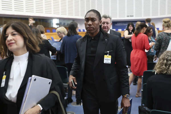 South Africa's Caster Semenya at the European Court of Human Rights in Strasbourg. (AP) Photos as Olympic champion Semenya wins partial victory in fight over track's sex eligibility rules