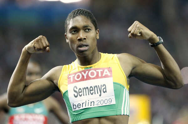 FILE -South Africa's Caster Semenya celebrates after winning the gold medal in the final of the Women's 800m during the World Athletics Championships in Berlin on Aug. 19, 2009. (AP Photo/Anja Niedringhaus, File) Human rights court rules Olympic champion Semenya did not get fair hearing in sex eligibility case