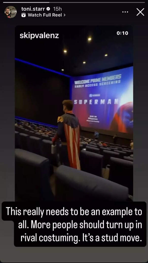 Antony Starr homelander appreciation - Instagram story