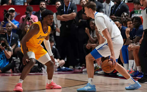 Bronny James in the match against Dallas Mavericks