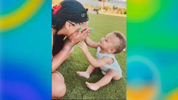 Ayesha Curry with her son