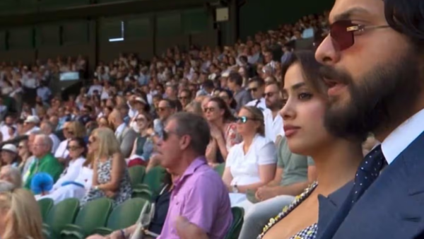 Janhvi with Shikhar Pahariya at Wimbledon 2025