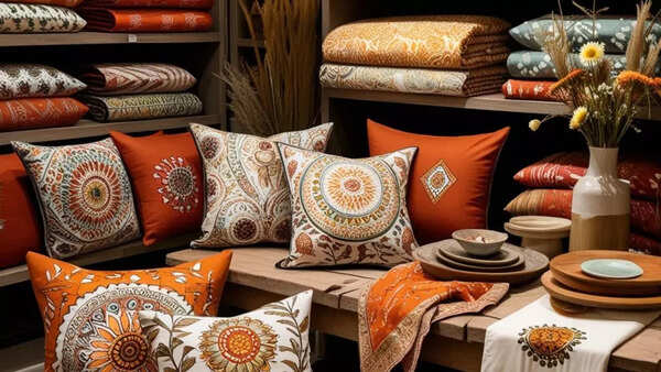 Add handcrafted touches with block prints and handloom fabrics