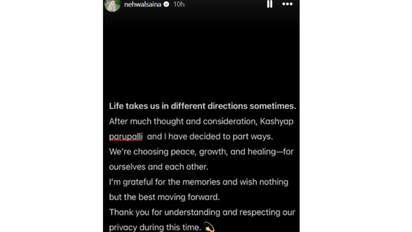 Credit: Instagram/@nehwalsaina saina nehwal post