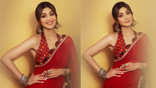 Nothing says ‘festive’ like a red georgette saree