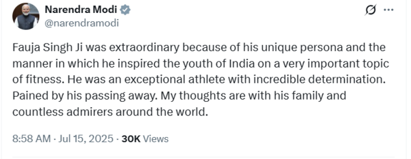 Modi X post Modi X post