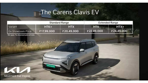 Kia Carens Clavis EV variant-wise pricing. Kia