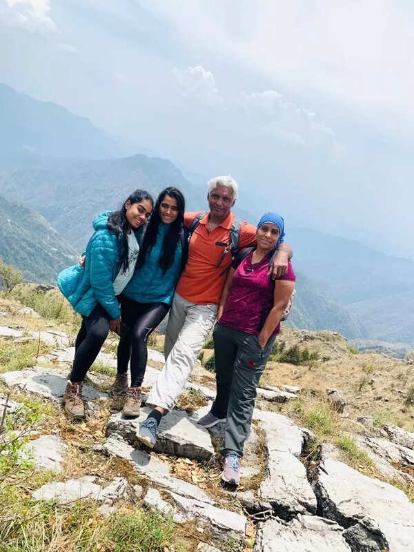 Anita and Anand with daughters Aditi and Anuja