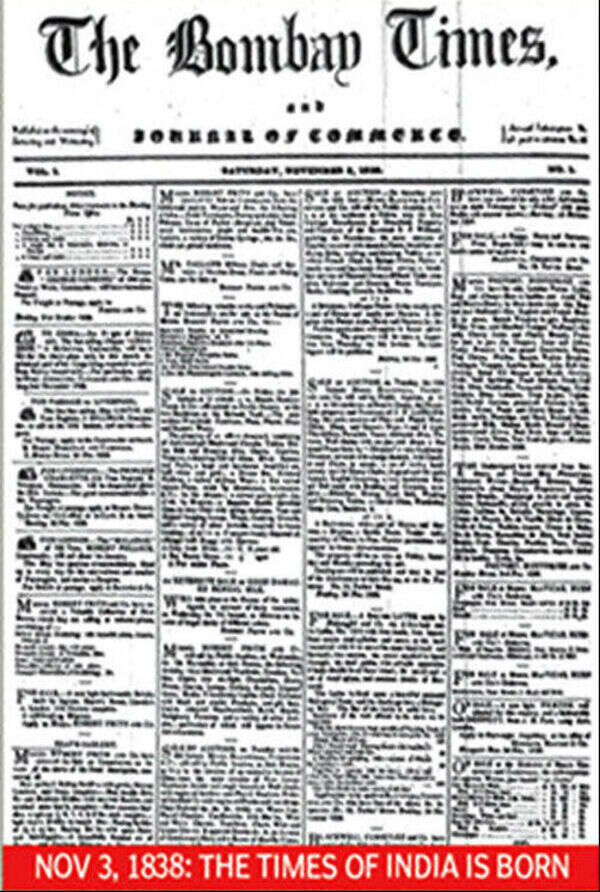 From the launch edition (Nov 3, 1838): 'British press can no longer ...