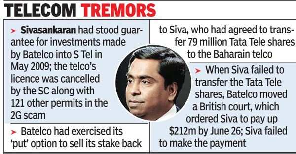 NRI businessman Siva defaults on $212 million Batelco dues - Times of India