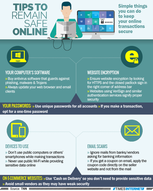 Infographic: Tips To Remain Safe Online - Times Of India