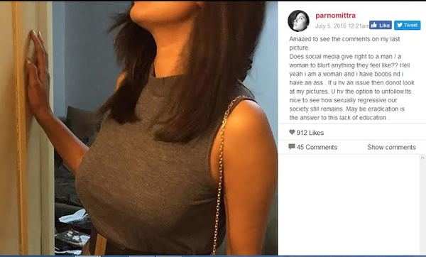 Why make a big deal about women having breasts, asks Parno