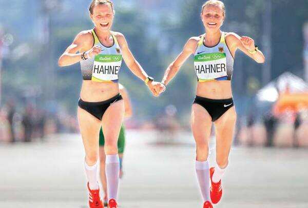 Twins Lisa and Anna Hahner of Germany