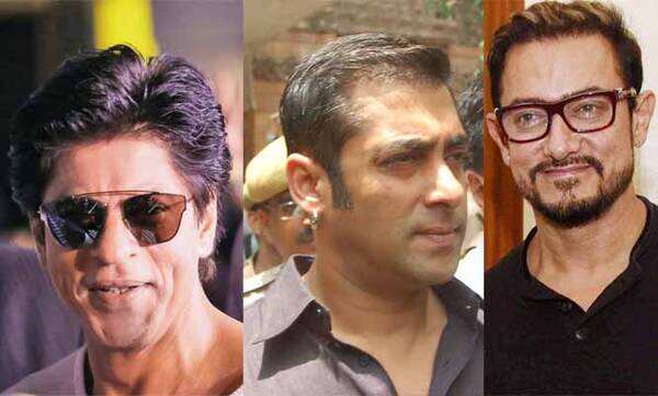 (L-R) Shah Rukh Khan, Salman Khan and Aamir Khan