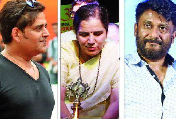 (L-R) Ravi Kishan, Rama Sharma and Vivek Agnihotri (BCCL)