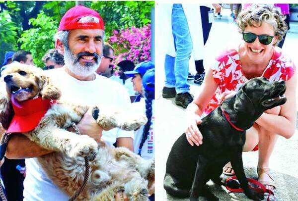 Ballu with his parent and Caroline with her canine friend Laila(BCCL)