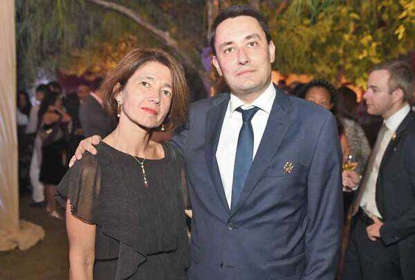 Alexandre Ziegler, the French ambassador, with wife Veronique