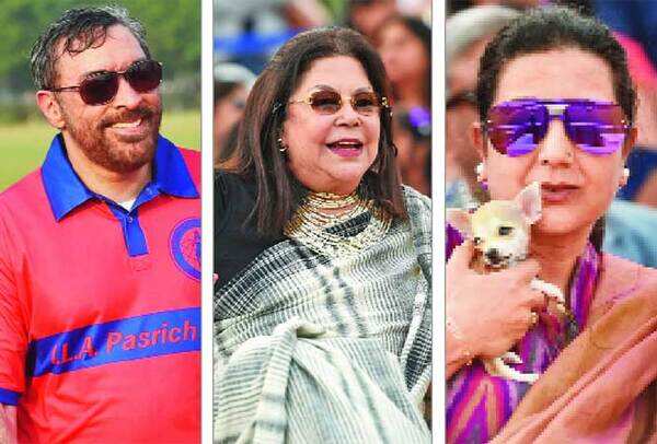 (L-R): Amir Singh Pasrich, Ritu Kumar, and Neelam Pratap Rudy with her two-month-old chihuahua (BCCL/Samik Sen)
