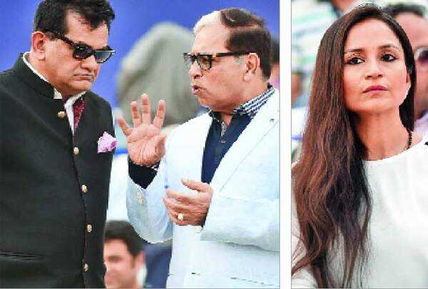 Amitabh Kant (left) and Justice AK Sikri and (on right) Shallu Jindal (BCCL/ Samik Sen)