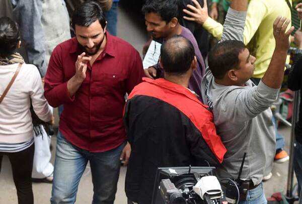 Saif shooting in the interiors of Chandni Chowk near Kinari Bazaar on the second day of the shoot (BCCL)