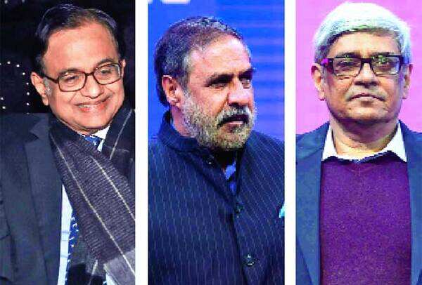 (L-R) P Chidambaram, Anand Sharma and Bibek Debroy (BCCL)