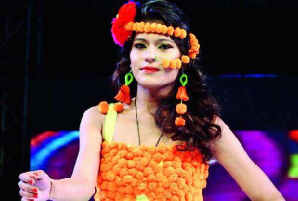 The students also curated a fashion show on various themes – this one was on Forest and Fire (BCCL)
