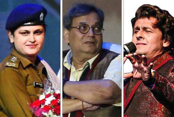 Mamta Kharab, Subhash Ghai and Sonu Nigam (L to R) (photo Ajay Kumar Gautam/BCCL)