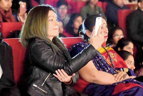 Pooja Bhatt amid the campus audience during the play