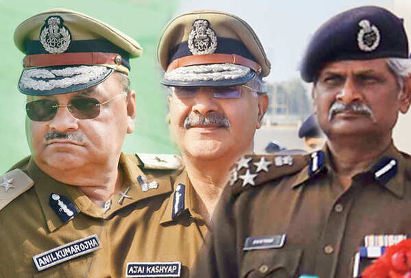 (L-R) Anil Kumar Ojha, Joint Commissioner of Police (Traffic), Ajay Kashyap, Special Commissioner of Police (Traffic) and SBS Tyagi, Additional Commissioner of Police (Traffic) (BCCL)