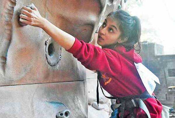 Supriti David, English (Hons), second year, climbs on