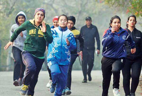 Girls go for a 3km run everyday before starting their training (BCCL)